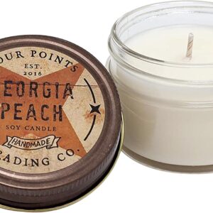 Fresh Georgia Peach Scented Candle with Jar - Soy Candle - Aromatherapy Candle - Great for Birthday, Wedding, Grandma, Mom, Women, Teacher Gifts, and Gift Baskets, Apartment Decor (4 Oz)