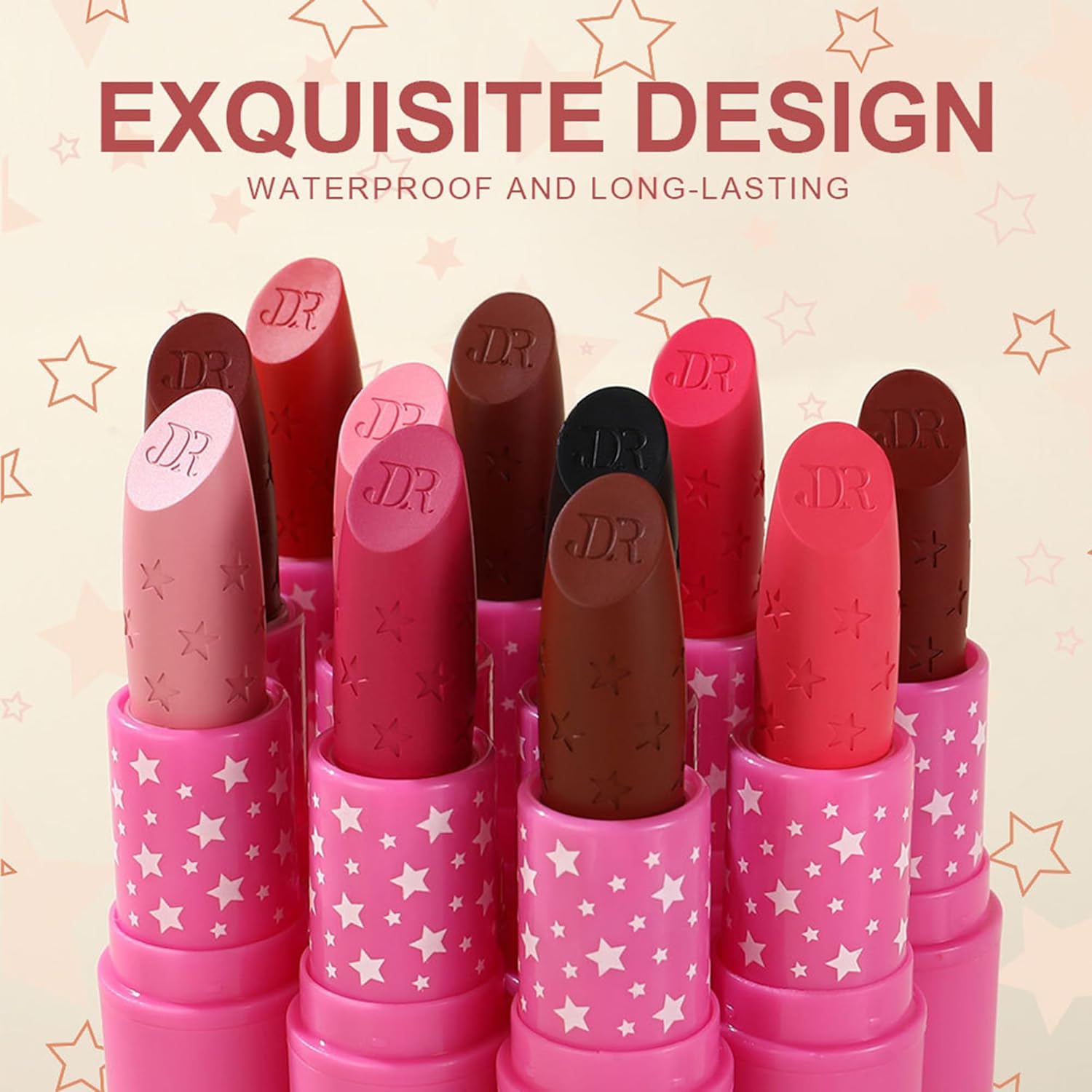 Matte Waterproof Lipstick #01 Light Pink, Long Lasting Hydrating Creamy Formula for Women - Image 5