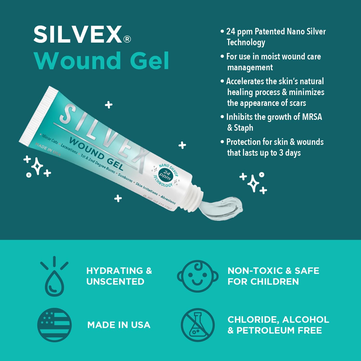 SILVEX Wound Gel 2 oz for Fast Healing and Gentle Pain Relief - Image 4