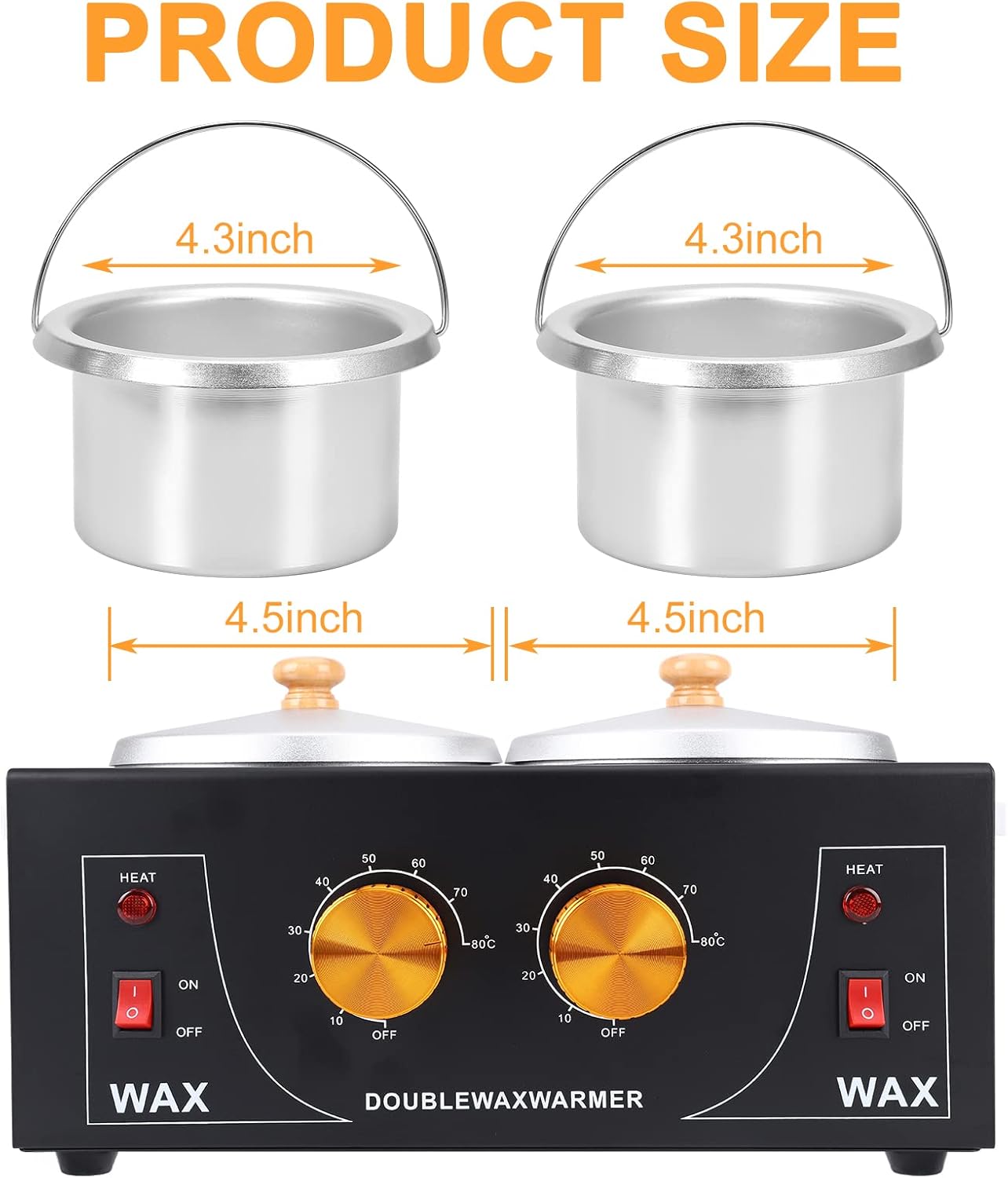 Upgraded Double Non-Stick Wax Warmer, Professional Electric Paraffin Heater with Adjustable Temperature for Facial, Skin Spa Equipment - Image 3