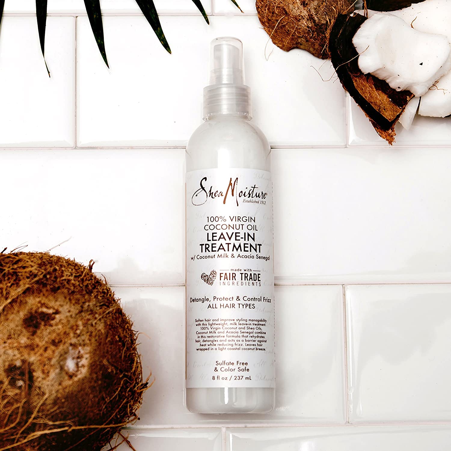 SheaMoisture 13 Oz Virgin Coconut Oil Shampoo Conditioner Set with 8 Oz Leave In Spray for Curly Hair - Image 4