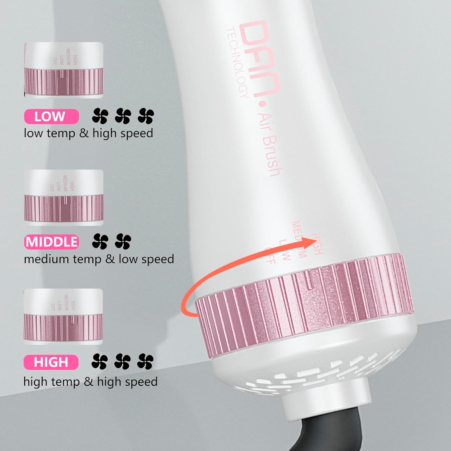 4-in-1 Dual Voltage Travel Hair Dryer Brush and Styler Volumizer - Compact Design - Image 4
