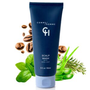 Comme Homme Hydrating Scalp Wash for Bald Men | Gently Cleanses, Soothes & Energizes with Basil, Aloe, Tree Tea & Caffeine | Scalp Wash for Face & Scalp | 5 fl. oz/ 150 ml