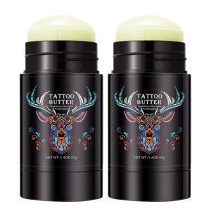 2PCS Tattoo Butter,Tattoo Aftercare Balm 2.8 Oz,Old & New Tattoo Care Tattoo Cream for Before, During & Post All Natural Vegan Moisturizer Heals Protects Color Enhance