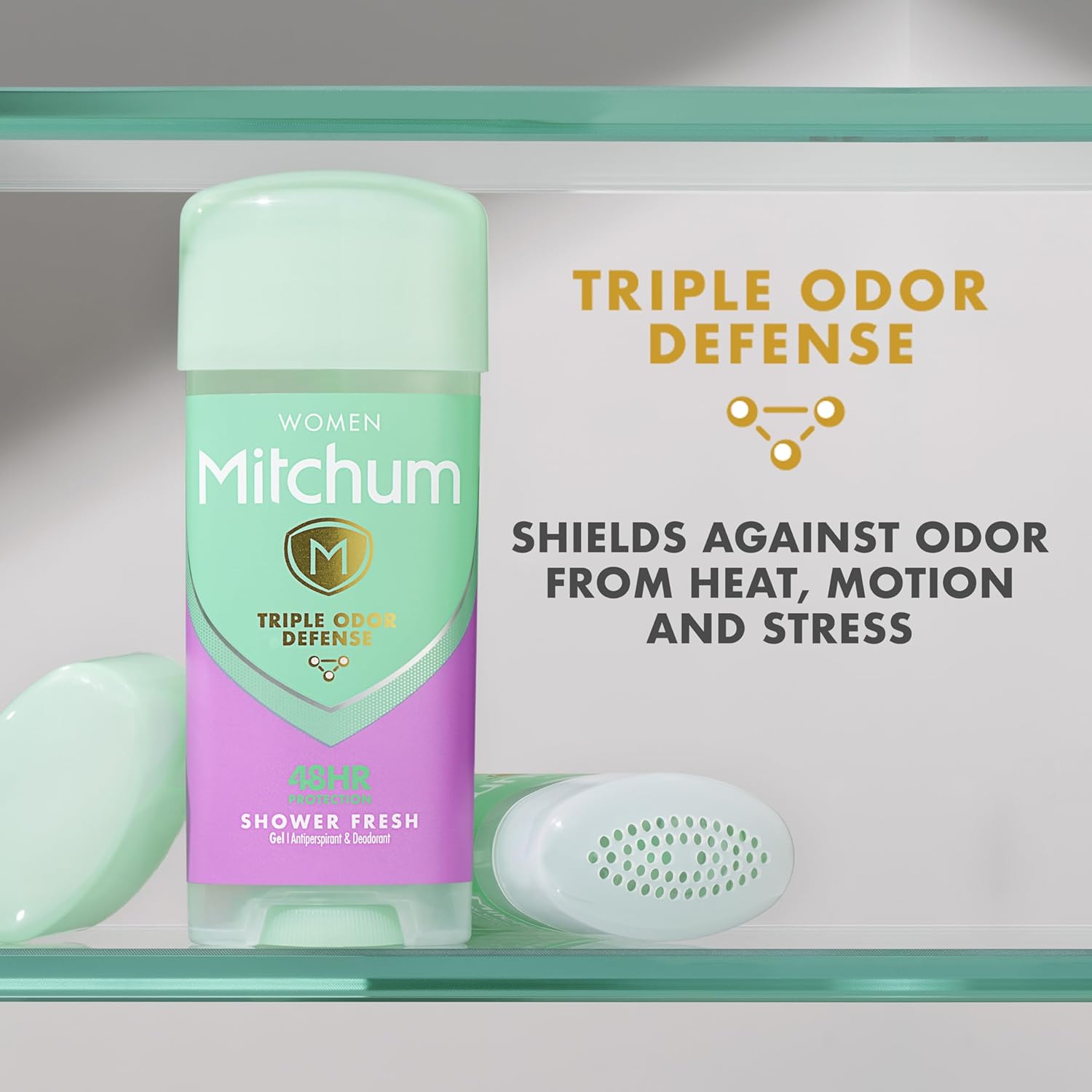 Mitchum Women’s Antiperspirant Deodorant Gel Stick, Shower Fresh Scent, 48HR Sweat & Odor Protection, Triple Odor Defense, Alcohol-Free, 3.4 oz (Pack of 2) - Image 6