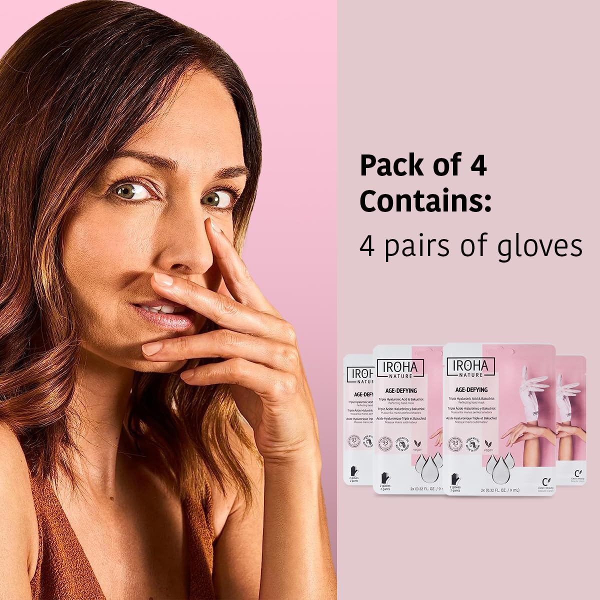 Triple Hyaluronic Acid Anti-Aging Hand Mask Gloves 4 Pairs Vegan Cruelty-Free 93% Natural - Image 9