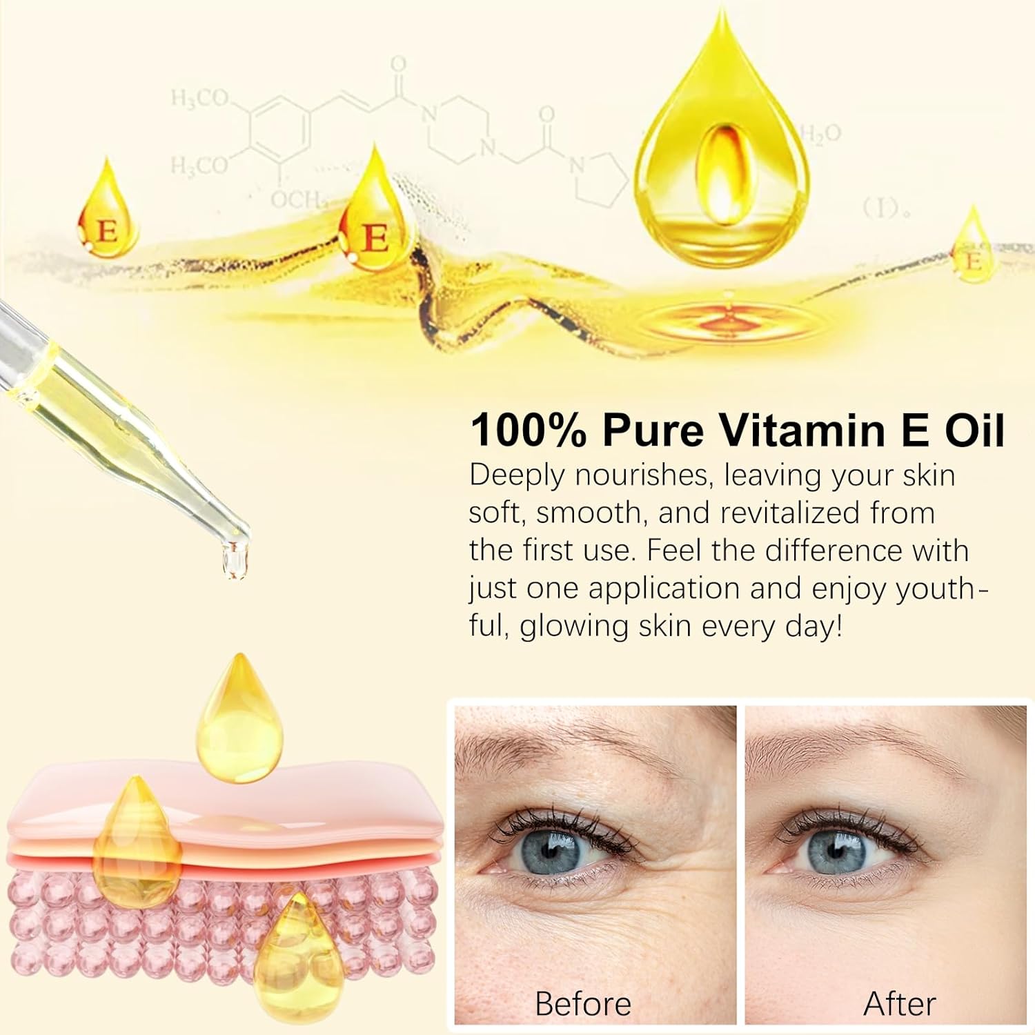 Vitamin E Oil 75,000 IU for Skin and Scars, Moisturizing Radiant 2 Piece Set - Image 5