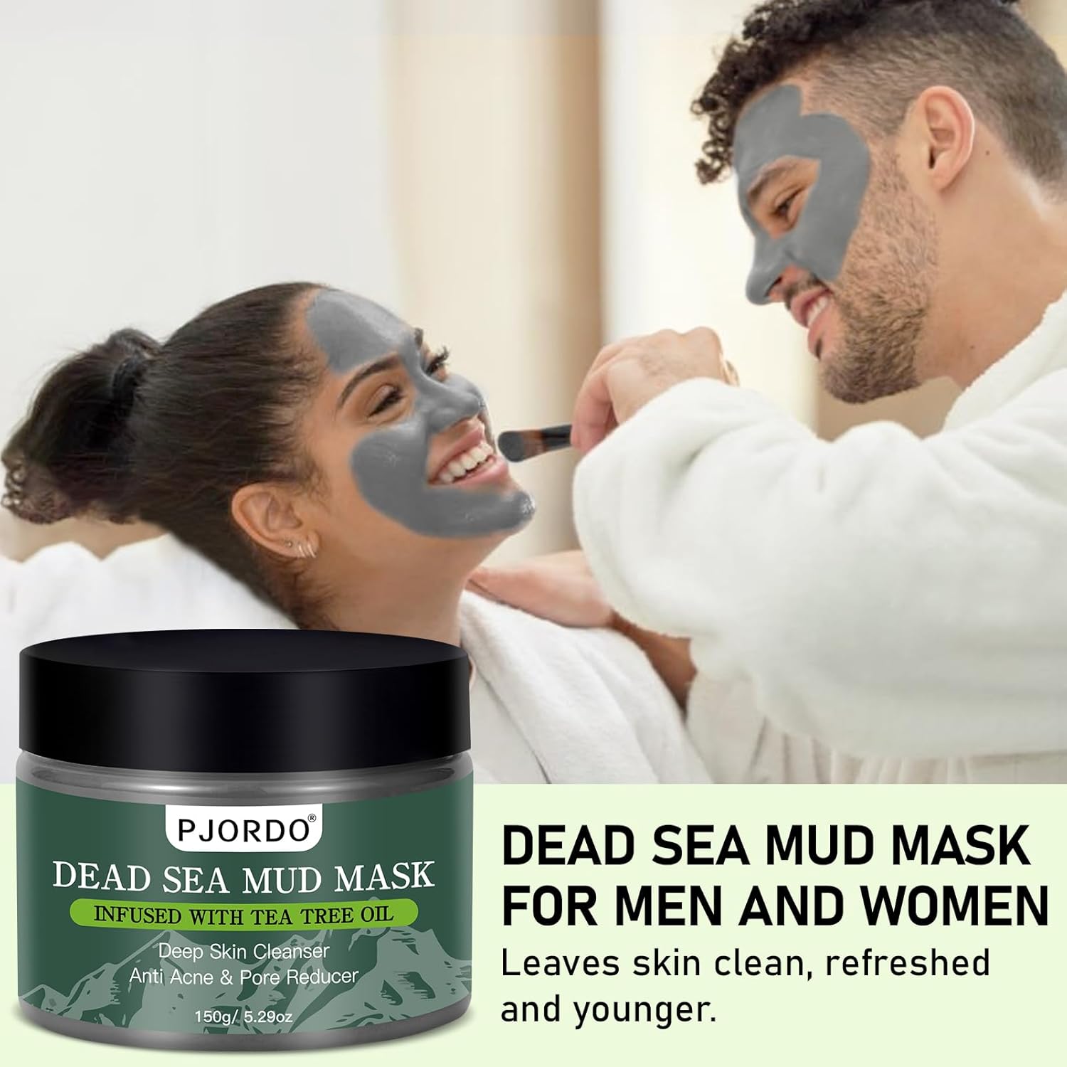 Dead Sea Mud Mask with Tea Tree Oil for Face and Body 5.29oz Deep Cleansing - Image 7