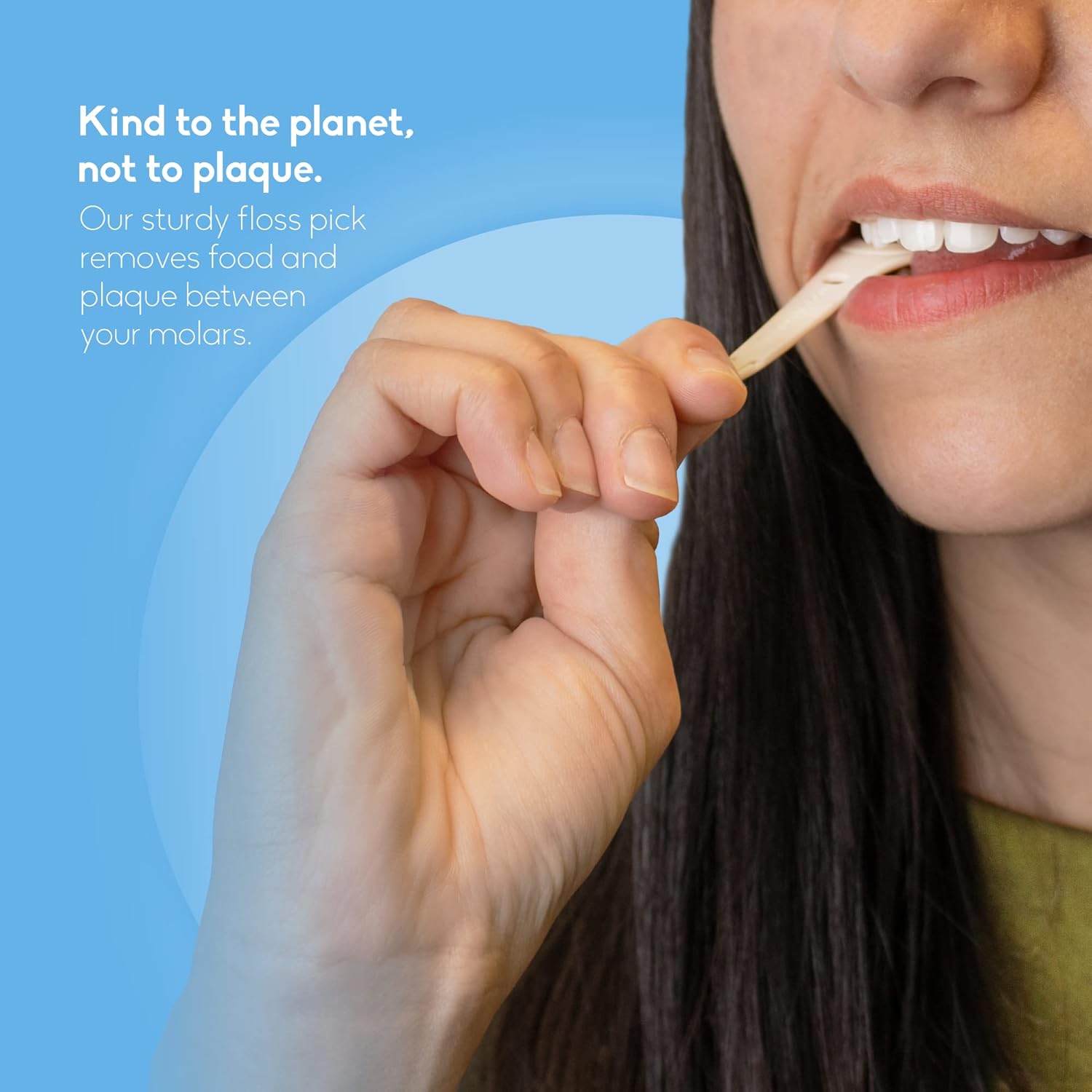 The Humble Co. Mint Floss Picks 200 Count Plant Based with Grip Handle for Dental Care - Image 3