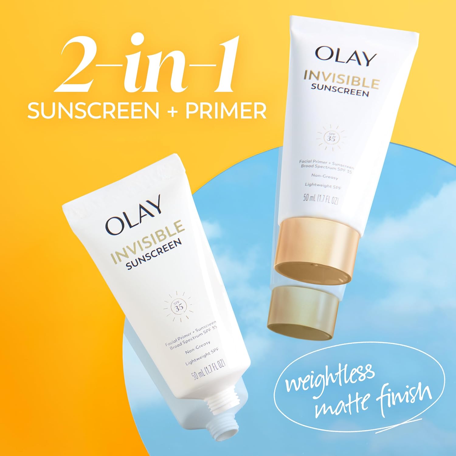 Olay Invisible SPF 35 Facial Sunscreen and Makeup Primer Fragrance-Free 1.7 Oz - Image 2