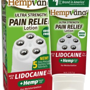 Hempvana Rollerball Lidocaine As Seen on TV, 5 Stainless-Steel Target & Desensitize Aggravated Nerves, Mess-Free, Red, 2.5 Ounce
