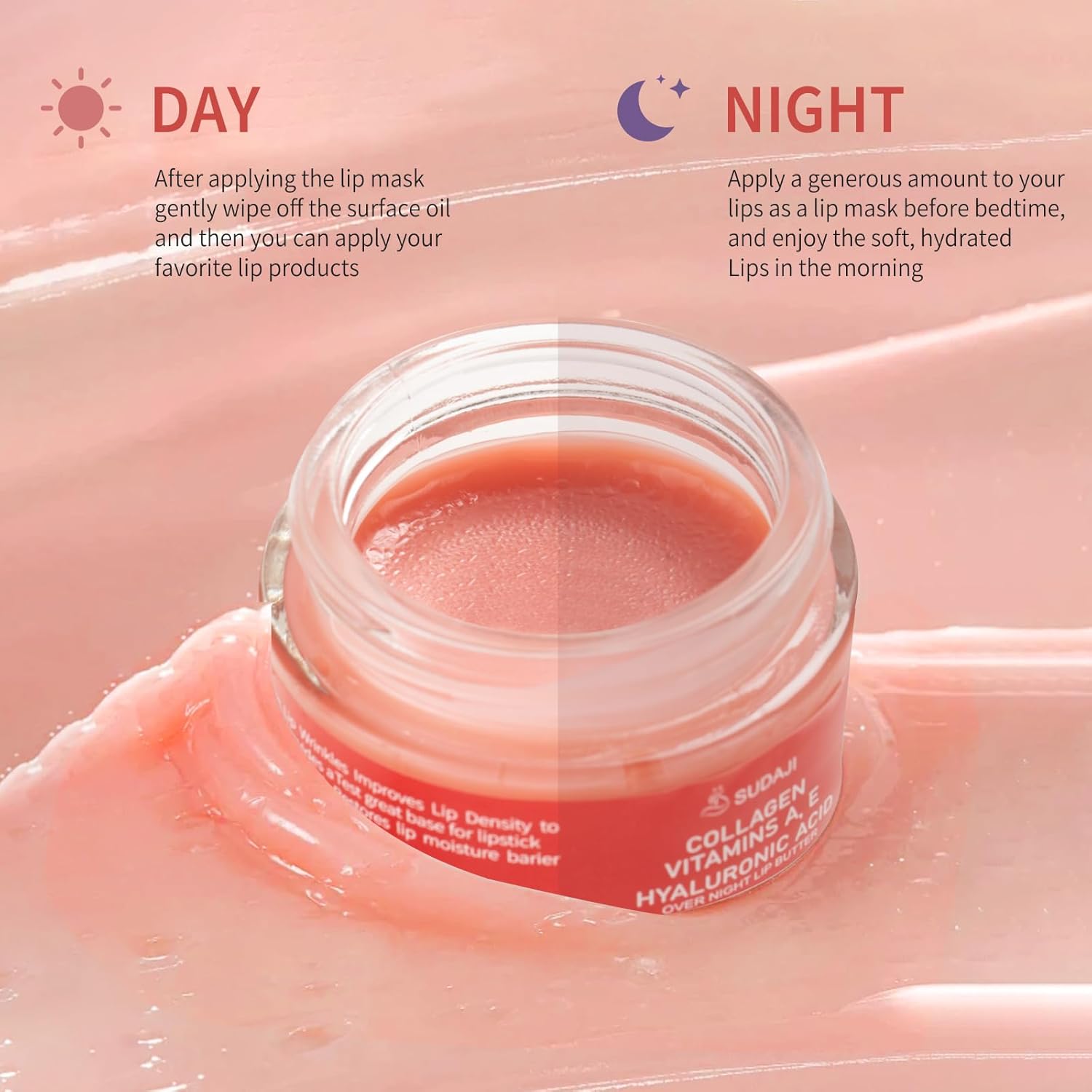 Collagen Hydrating Lip Mask with Hyaluronic Acid and Aloe Vera, 15g - Image 7