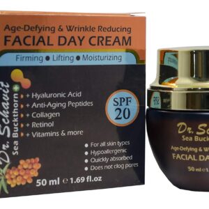 Sea Buckthorn+ Age-Defying & Wrinkle Reducing Day Cream - Collagen Retinol Anti Wrinkle Face Cream SPF 20 - Wrinkle Repair Day Cream Moisturizer Protects and Hydrates Skin 1.7 oz