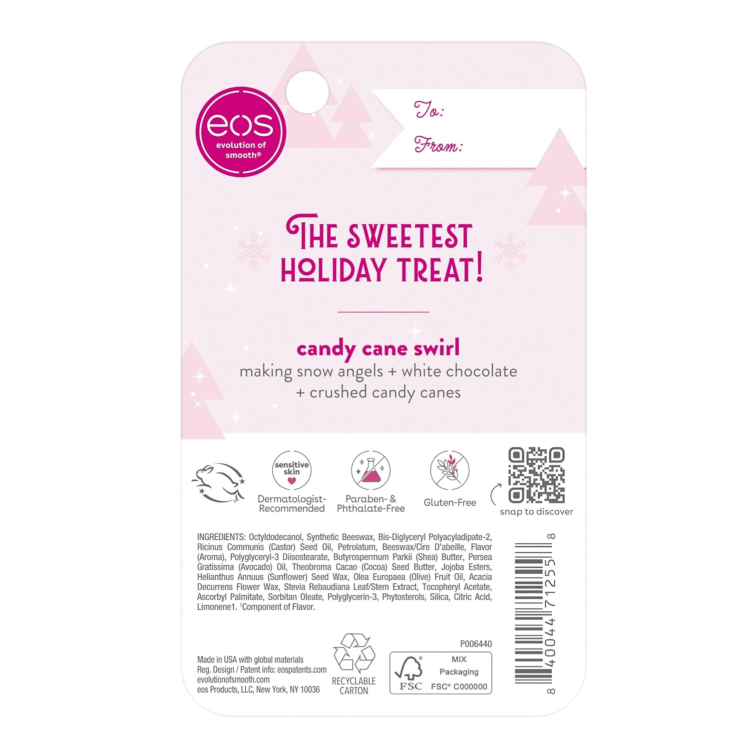 eos Holiday Lip Butter Gift- Candy Cane Swirl Super Balm, 24H Moisture, Stocking Stuffers, 0.35 fl oz - Image 10