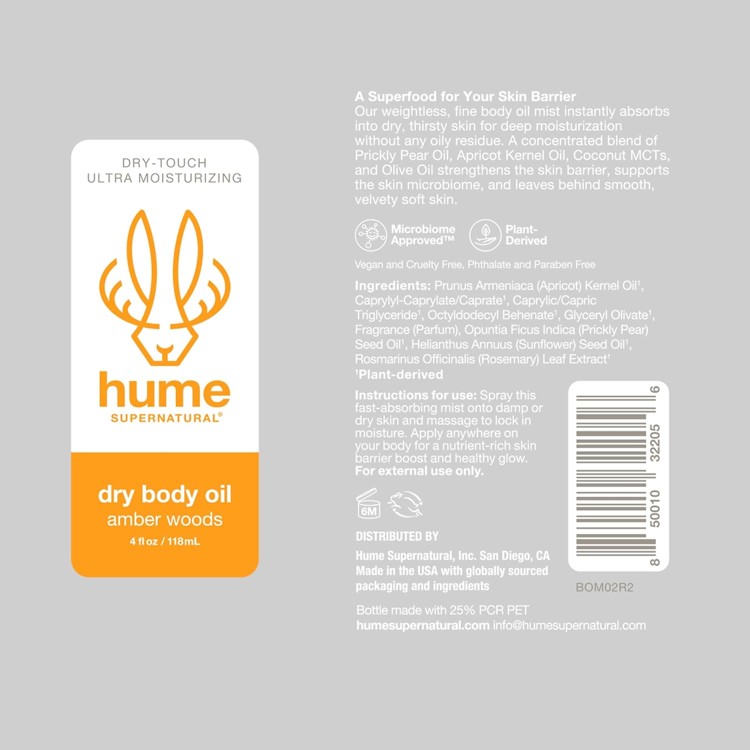 HUME SUPERNATURAL Dry Body Oil Spray - Ultra Hydrating Oil for Dry Skin, Light and Nourishing Body Oils for Women and Men, Long-Lasting Moisture (Amber Woods 1-Pack) - Image 9