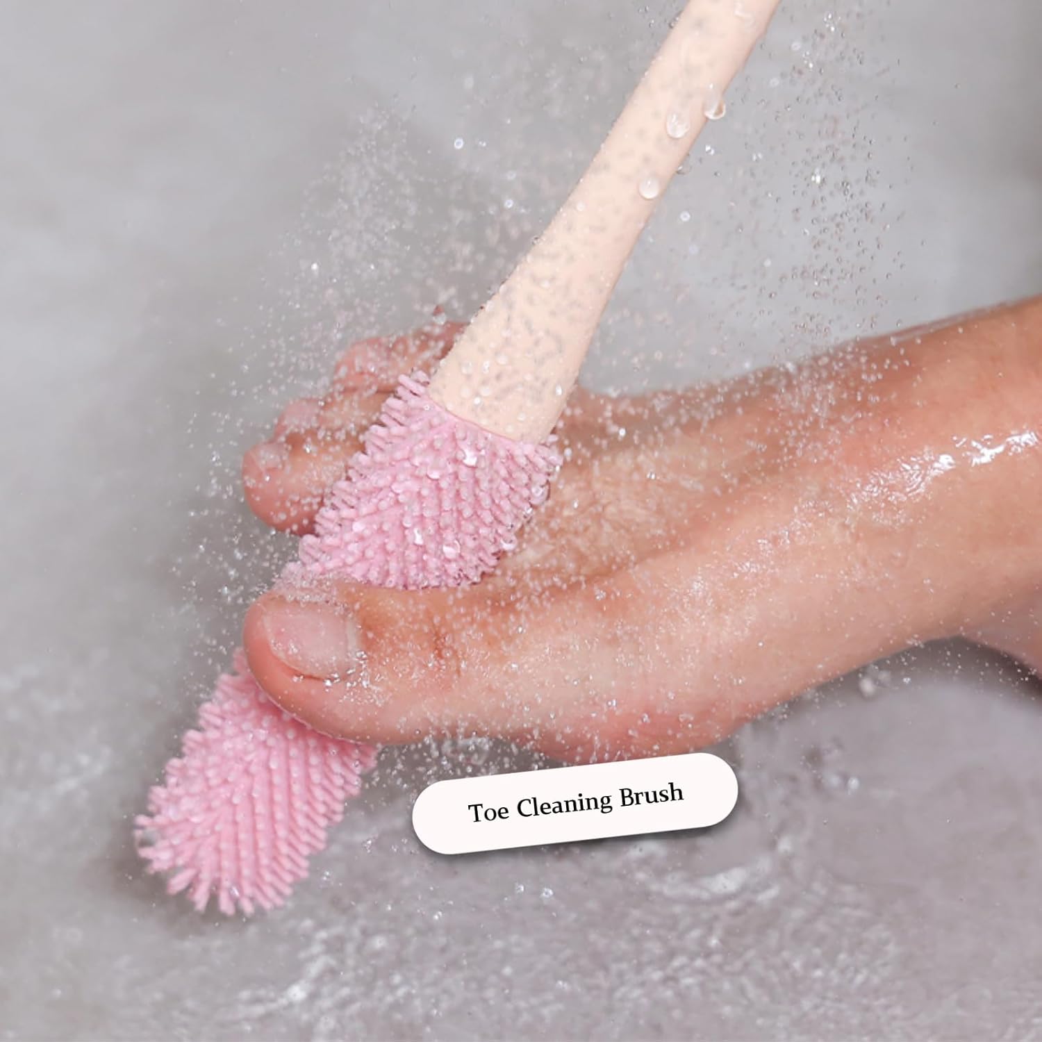 Toe Cleaning Brush with 15.7" Long Handle,Foot Scrubber in Shower,No Bending, Ideal for Seniors, Expecting Mothers, Men & Women | Foot Scrubber & Anti-Itch Exfoliating Brush (2 Pack) (Grey) - Image 7