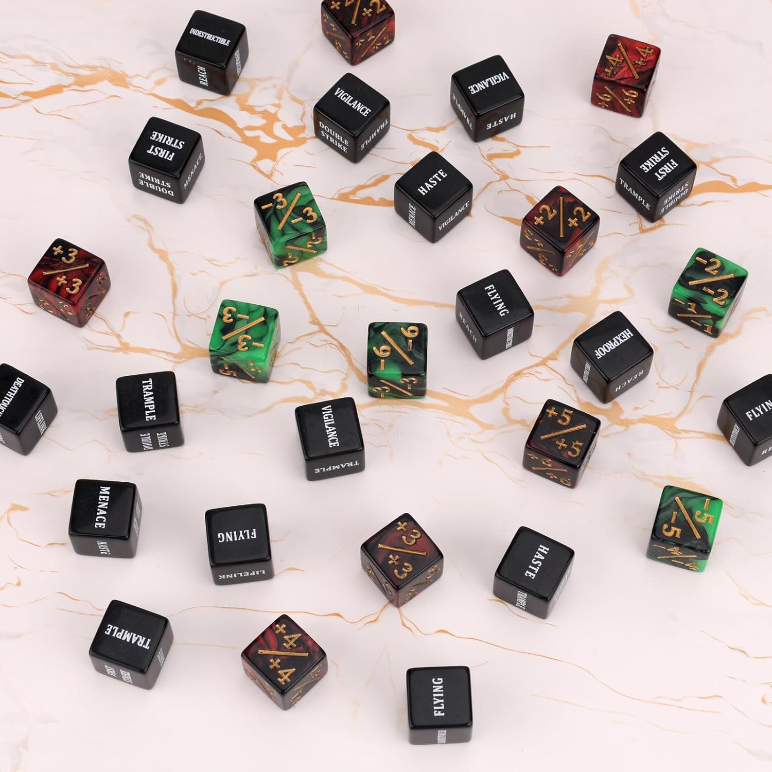 48 Piece Abilities Keyword Counter Dice Set with Velvet Pouch for MTG TCG Gaming - Image 6
