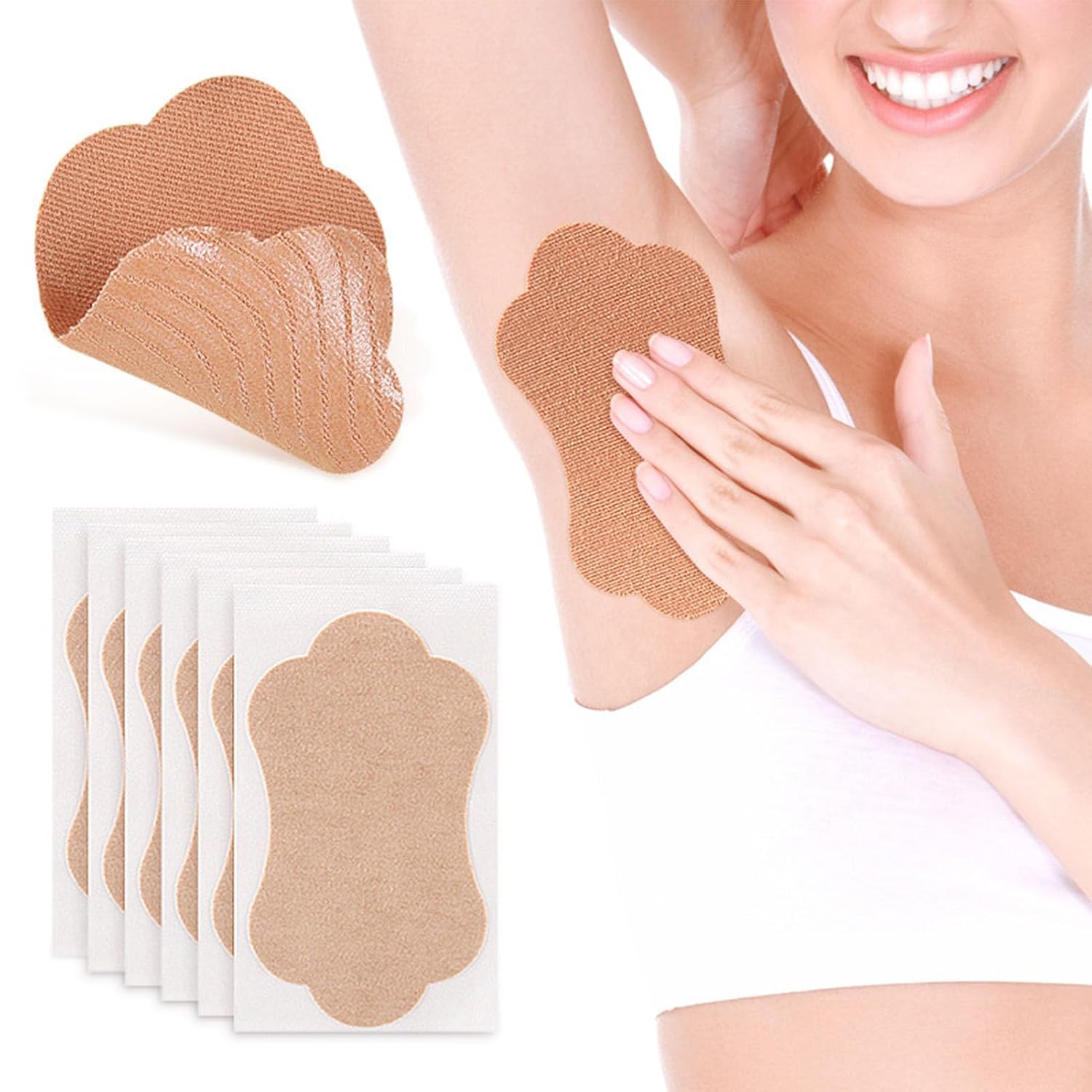 50 Pcs Underarm Sweat Pads, Versatile Slim Armpit Sweat Pads, Non Scarring Stretch Armpit Antiperspirant Sticker, Disposable Sweat Absorption Patch for Exercising, Women - Image 5