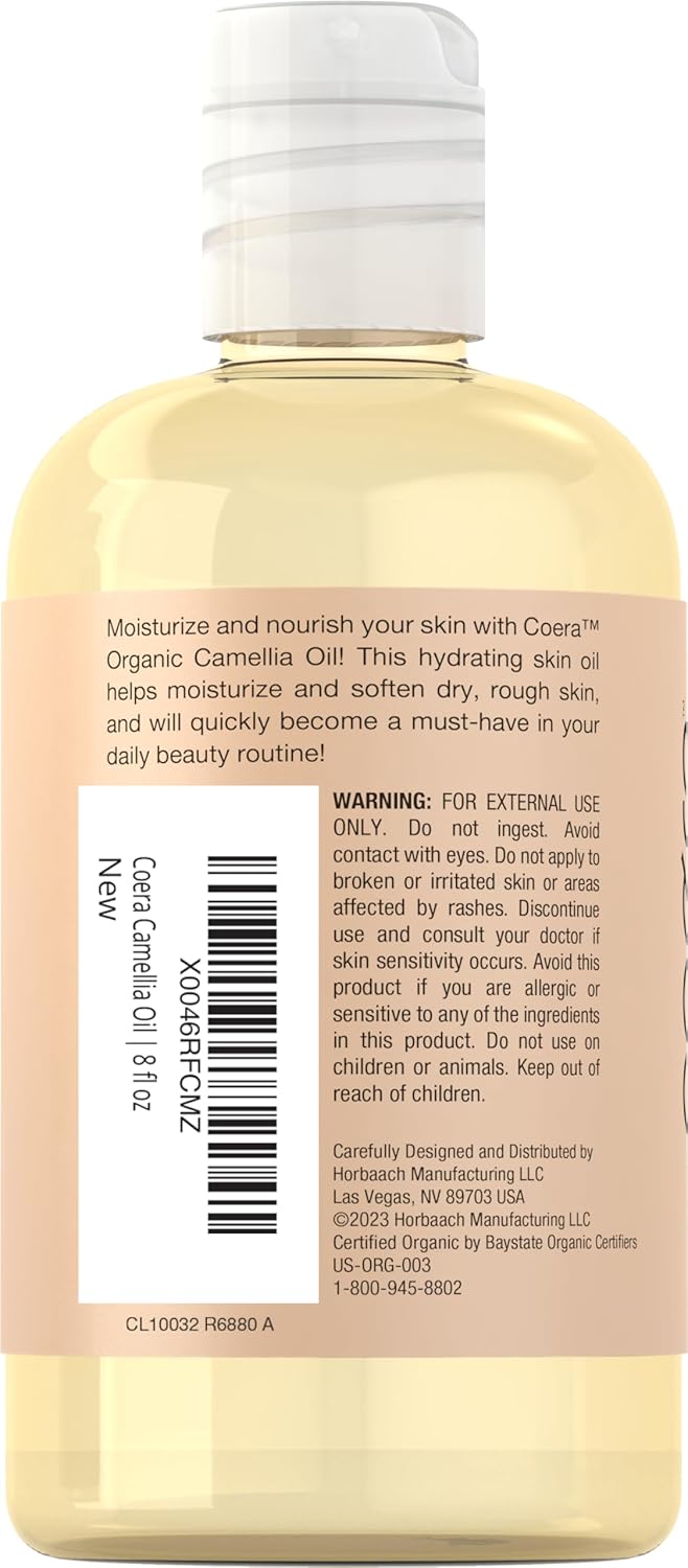 TiktokCoera Camellia Oil | 8 fl oz (Pack of 1) | Certified Organic | Moisturizing Oil for Hair and Skin | Free of Parabens, SLS, & Fragrances - Image 3