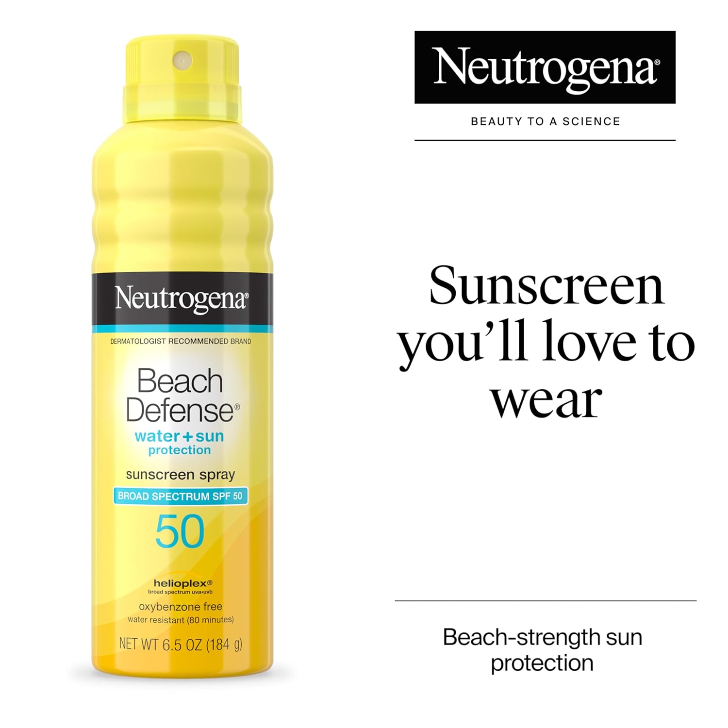 Neutrogena Beach Defense SPF 50 Sunscreen Spray 6.5 Oz Lightweight Water Resistant Face Body - Image 2