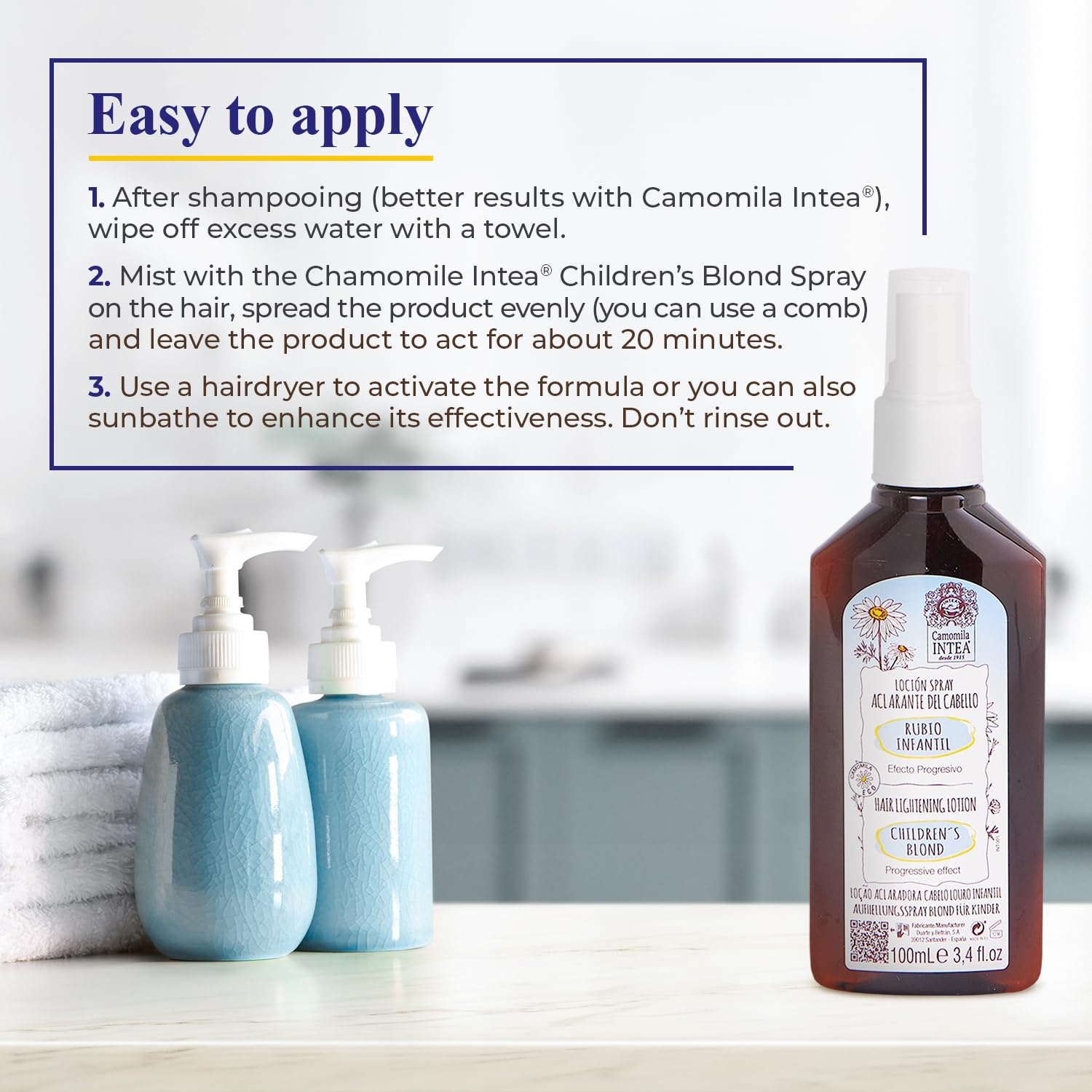 Intea Kids Chamomile Hair Lightener Spray 3.4 Oz – Gentle, No Bleach Formula - Image 6