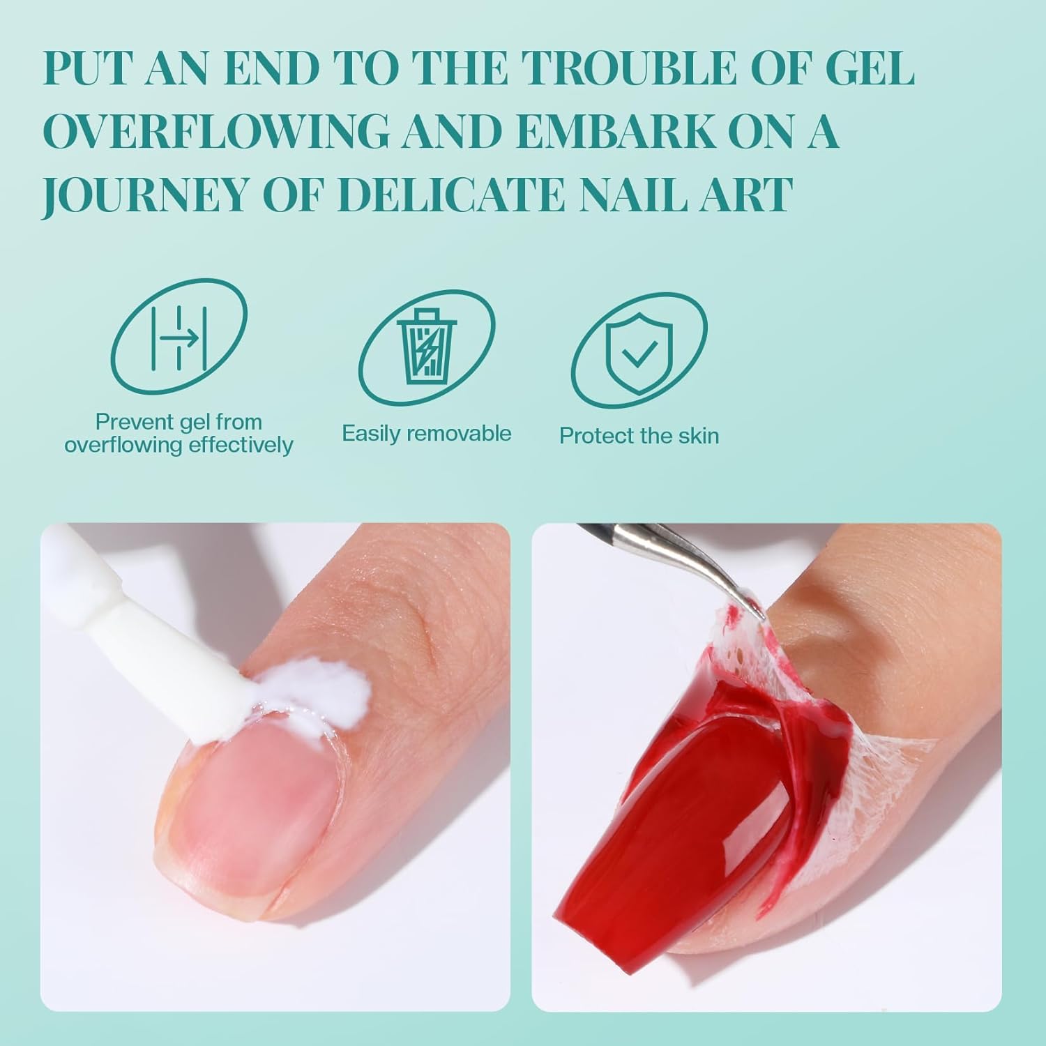 Morovan 3-5 Minute Gel Nail Polish Remover Kit with Liquid Latex Tape and Cuticle Pusher - Image 4