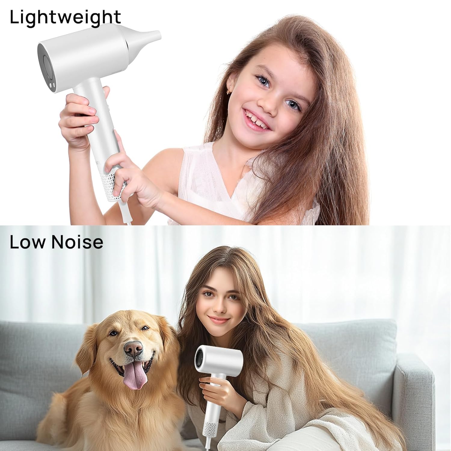 CONFU Hair Dryer, 110000 RPM Fast Drying Blow Dryer with Magnetic Diffuser and Concentrator, Professional Lightweight Ionic Hair Dryer for Women and Men - Image 7