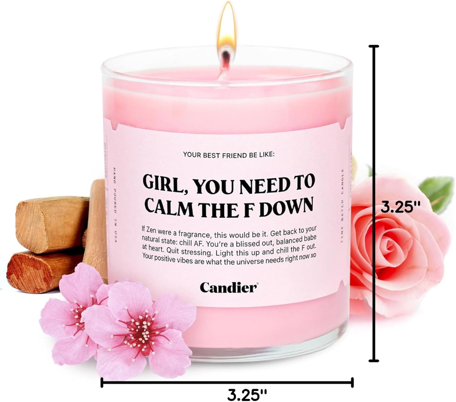 Ryan Porter Calm The F Down Soy Wax Candle - 100% Natural Vegan Cherry Blossom Magnolia Decor Glass - Image 8