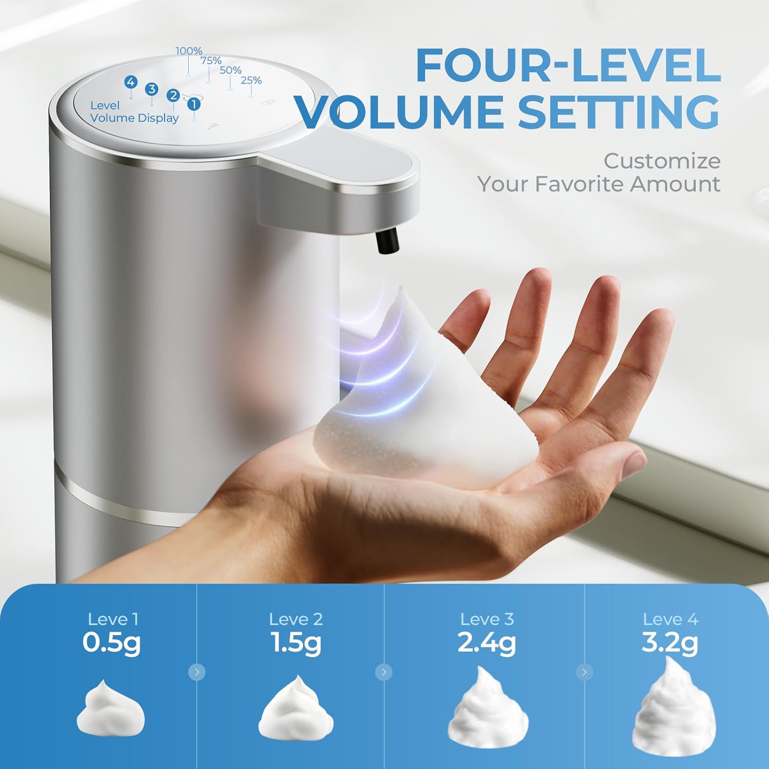 P11 Premium Touchless Automatic Foaming Hand Soap Dispenser Space Gray Rechargeable Kitchen Bathroom - Image 5