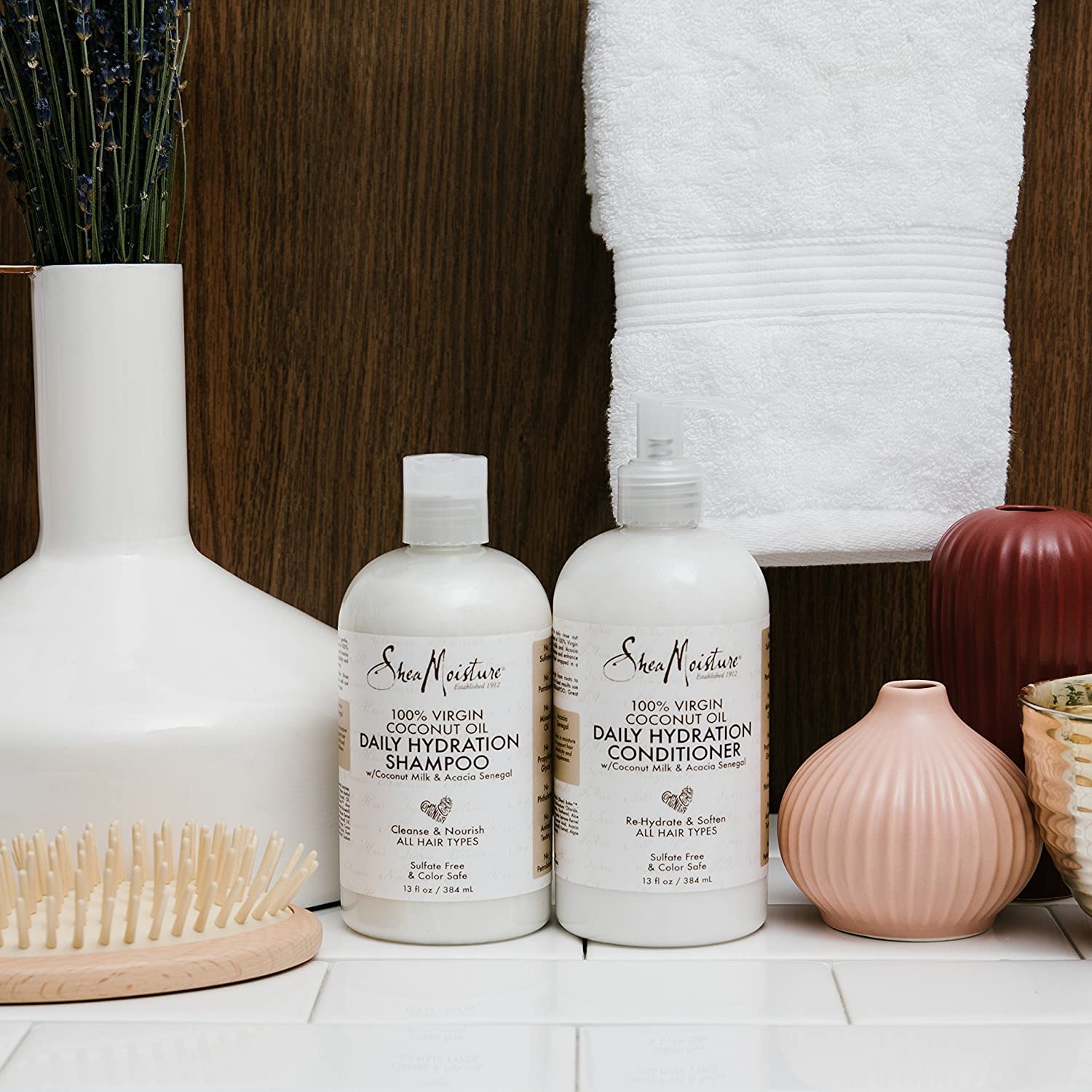 SheaMoisture 13 Oz Virgin Coconut Oil Shampoo Conditioner Set with 8 Oz Leave In Spray for Curly Hair - Image 8