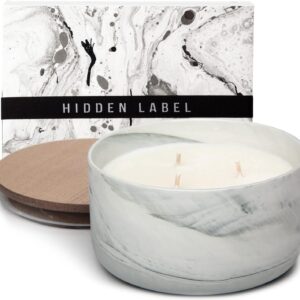 Hidden Label Scented Soy Candles, Large Candle 3 Wicks 14.8oz Thai Lemongrass Ceramic Jar Lava Collection, Gorgeous Gifts for Birthday Thanksgiving Christmas