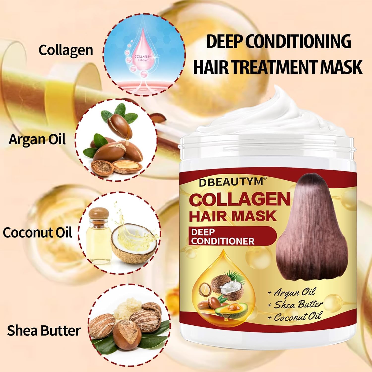Collagen Hair Treatment Hair Mask & Rosemary Hair Growth Oil,Deep Conditioner Hydrating Hair Mask for Dry Damaged Hair,Hair Growth Oil for Hair Loss,Natural Hair Regrowth Treatment for Men and Women - Image 2