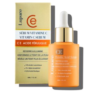 Vitamin C Face Serum: Anti Aging Facial Super Vit C Serum with Ferulic Acid Pure L-Ascorbic Acid, Vitamin E and Hyaluronic Acid for Dark Spots and Skin Care