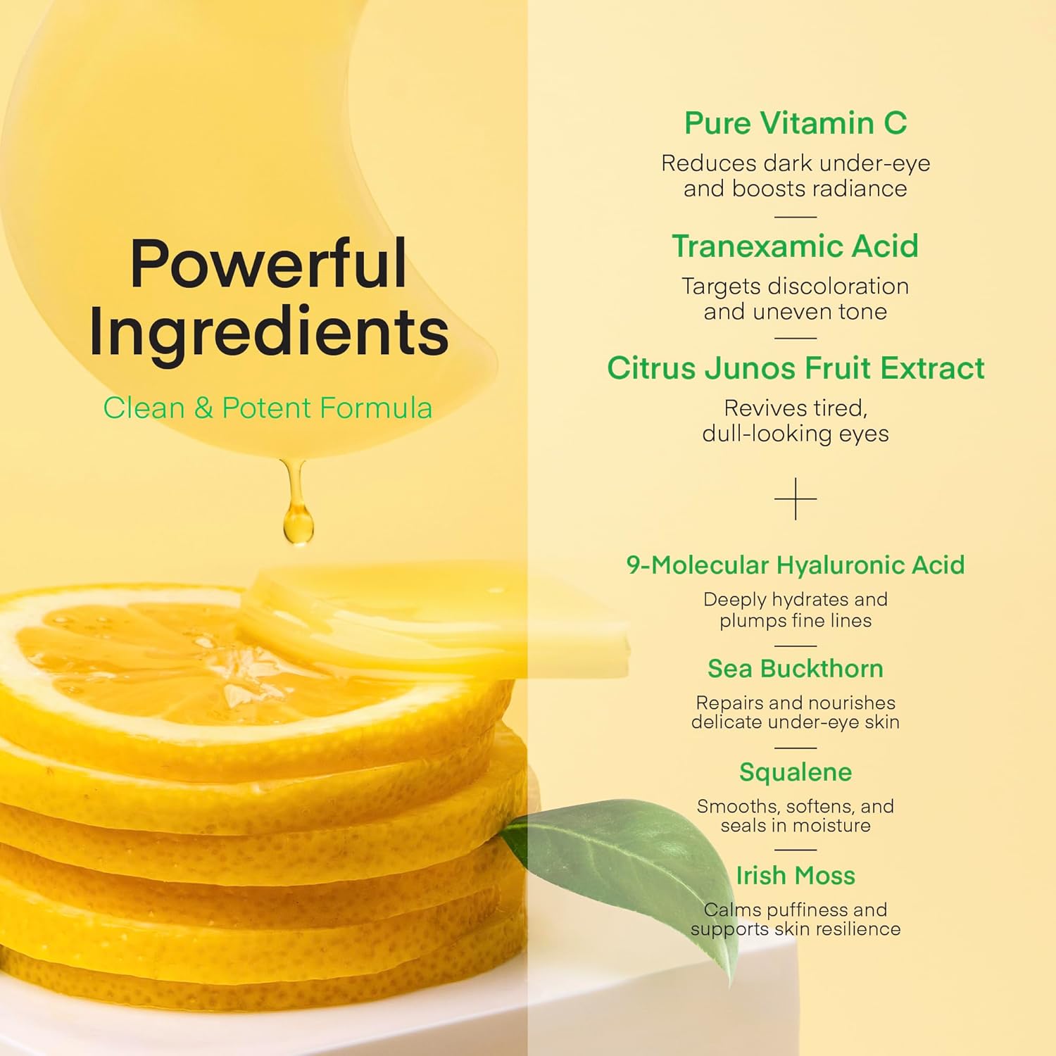 60 Count Vitamin C Niacinamide Hydrogel Eye Patches for Dark Circles and Puffiness - Image 3