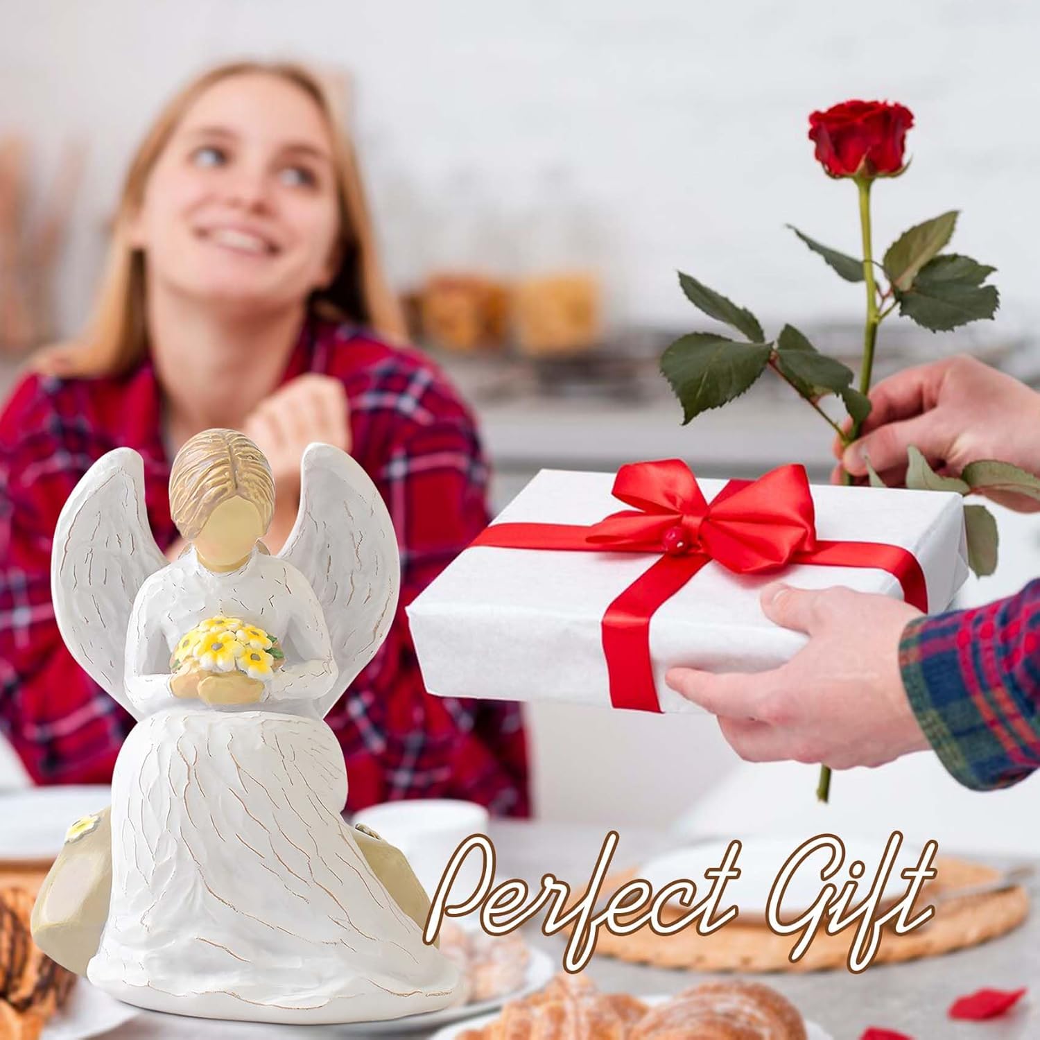 Guardian Angel Statues and Figurines, Praying Angel Figurines for Women, Resin Angeles Decorativos Hand-Painted Collectible Sculpture, Ornaments Mom Birthday Gifts - Image 5
