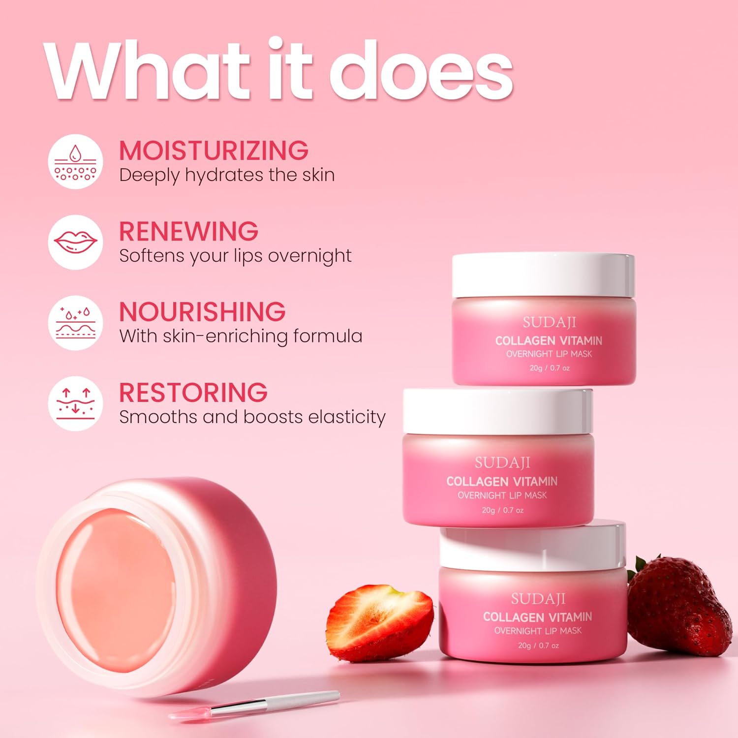 Collagen Hydrating Lip Mask with Hyaluronic Acid and Aloe Vera, 15g - Image 8