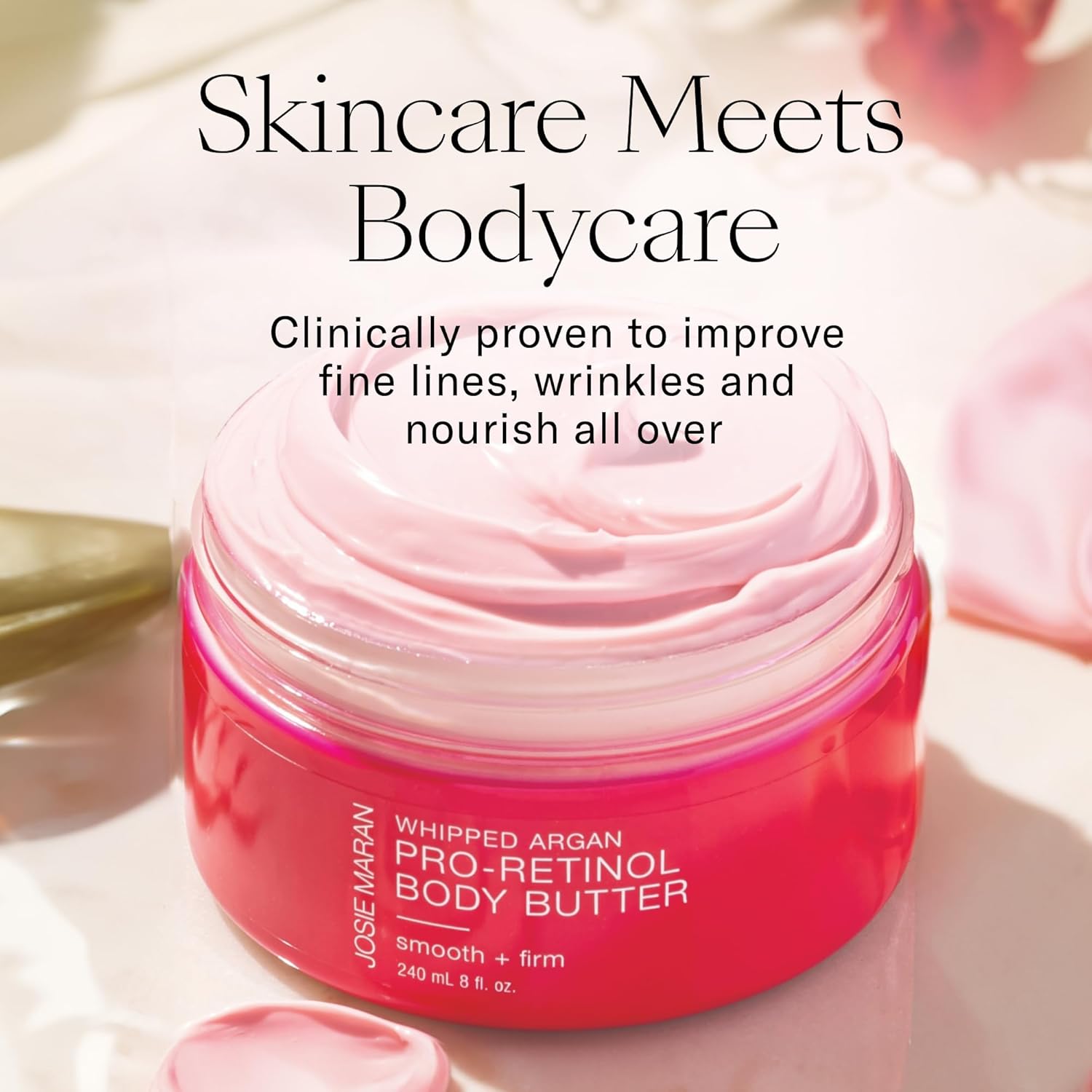Josie Maran Whipped Argan Pro-Retinol Body Butter Vanilla Bean 8 Oz - Ultra-Hydrating Retinol Cream - Image 2