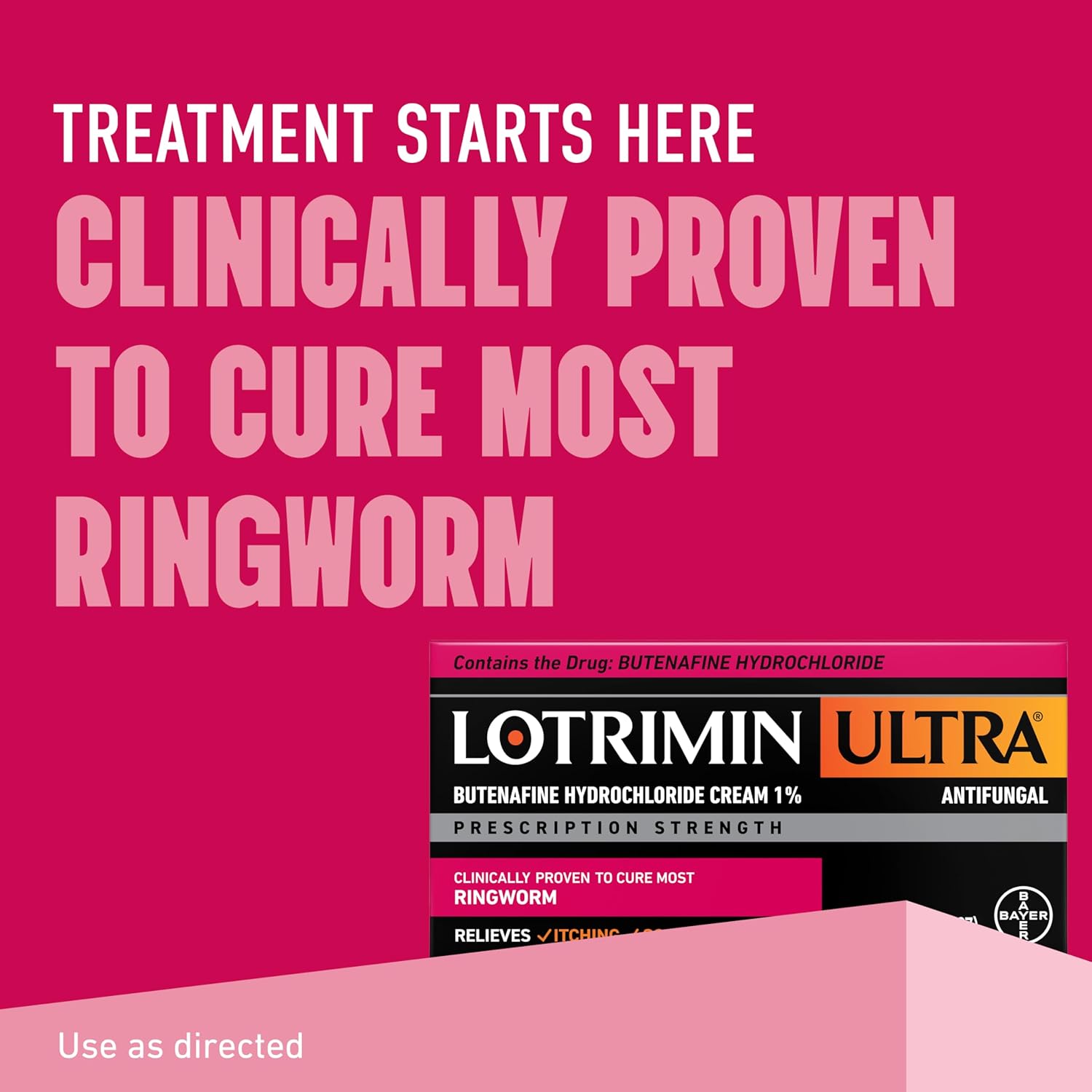 Lotrimin Ultra Ringworm Cream, Butenafine Hydrochloride 1%, Effective Antifungal Cream Treatment of Most Ringworm, 1.1 Ounce (30 Grams) - Image 2