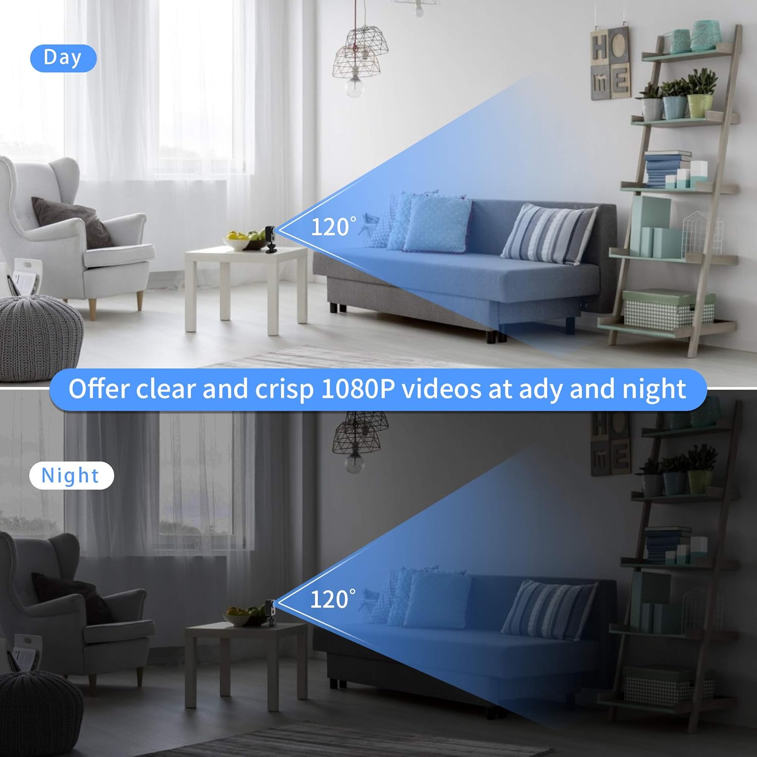 HD 1080p Mini Spy Camera with PIR Motion Detector and Night Vision Small Nanny Cams Portable Indoor Video Cameras Home Security Surveillance Cam 60 Days Standby-(No WiFi),1 pack - Image 2