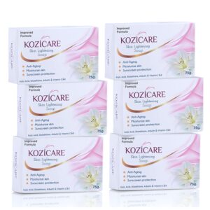 Kojic Acid Soap & Glutathione Soa.p | Bathing Soaps | Bath Soa.p for Men & Women | Body Tan Removal Soa'p | Remove Dark Spots & Hyperpigmentation | For Glowing Skin | Soa.ps for Bath - Pack of 6