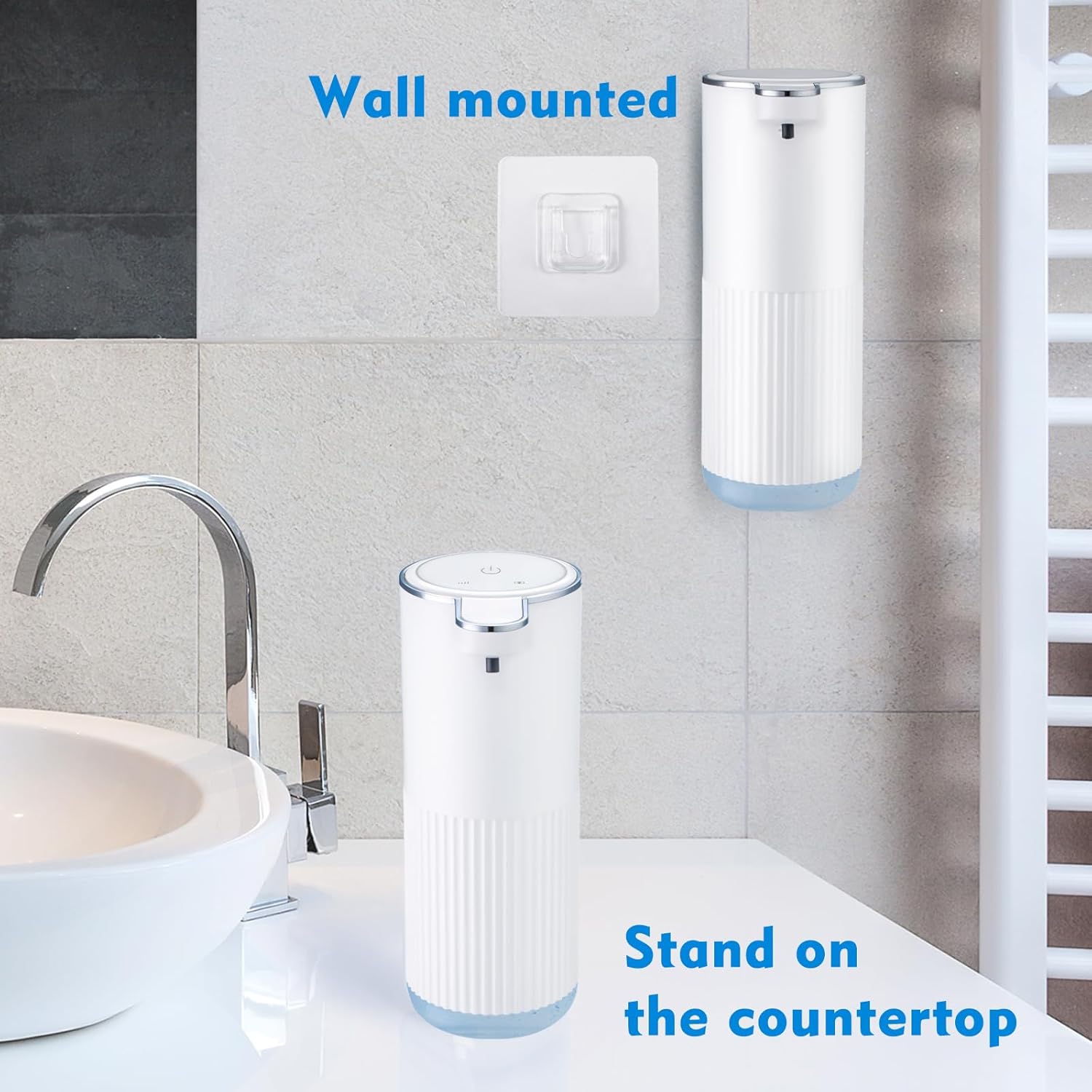 Automatic Touchless Foaming Soap Dispenser, USB Rechargeable, 4-Level Adjustable, 13.5oz, White - Image 6