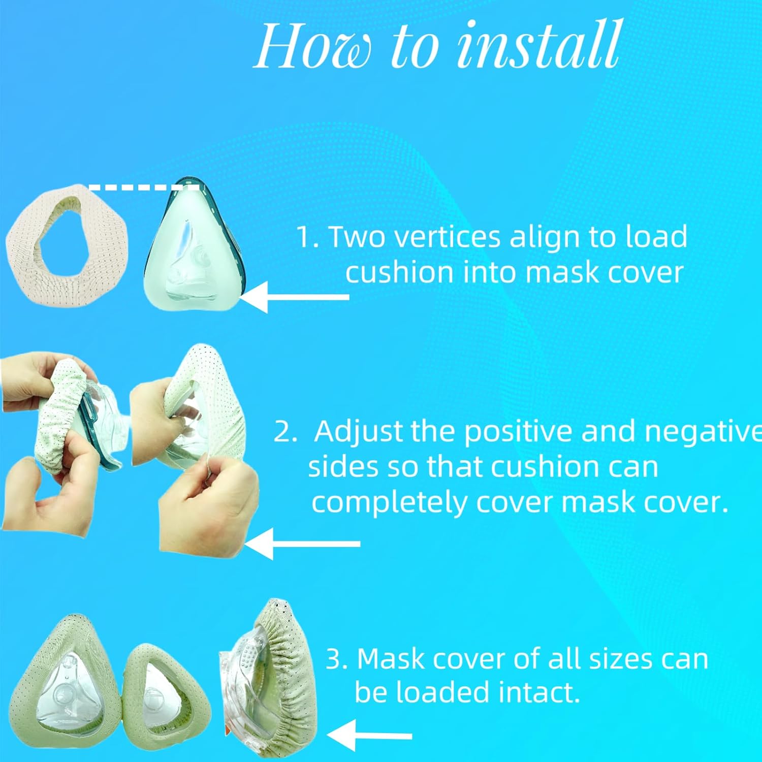 4 Pack CPAP' Mask Liners, Covers for Seal CPAP' Mask Cushion Comfort Silky CPAP' Mask Covers One Size Compatible with Most Full Face CPAP' Masks,Improve The Comfort of Wearing The Mask (Grey) - Image 3
