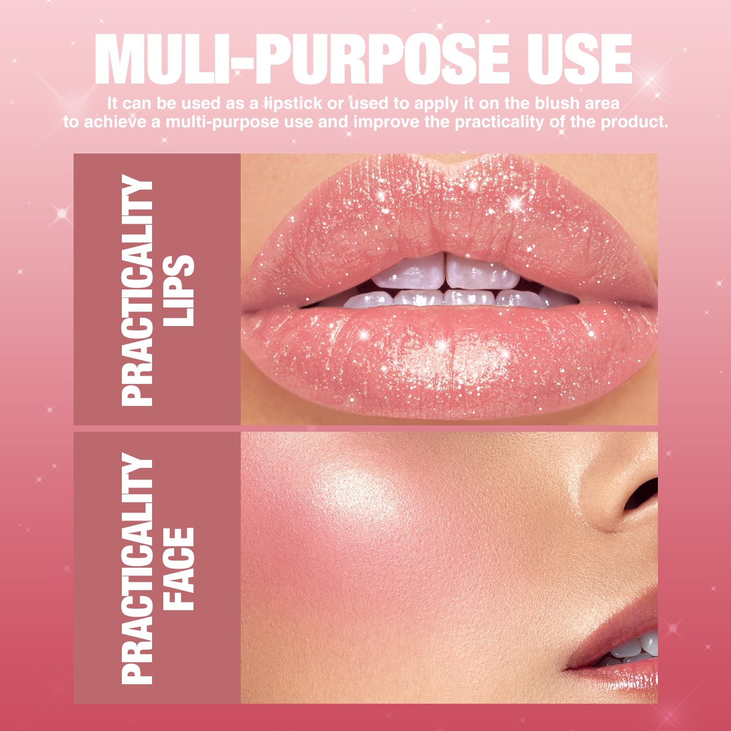 Jolilab Sparkling Lip Gloss, Long Lasting Waterproof Moisturizer Lip Balm Glitter Shimmer Metallic Lipstick, Diamond Shiny Bold Glow Goth Lipstick for Women Girls, Non-sticky (1, 07#) - Image 7