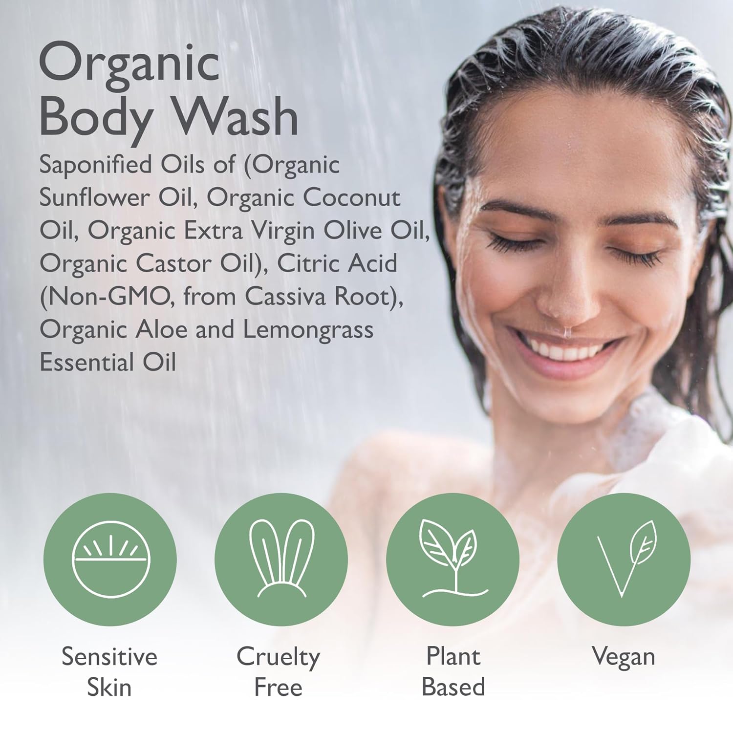 SoCal Suds & Company - 12oz Thick Organic Castile Soap Liquid Lemongrass, Hand & Body Wash for Men & Women, Made w/Organic Oils & Coconut Oil, Perfect Bath Essentials, Gentle Soap for All Skin Types - Image 4