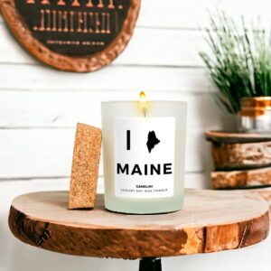 Maine State Candle | Luxury Candle Soy Wax Vanilla Blend 12oz | Unique Gift Candles | House, Cabin, Aprtment Maine Decoration | Perfect Gifts for Birthday, Anniversary, House Warming and More