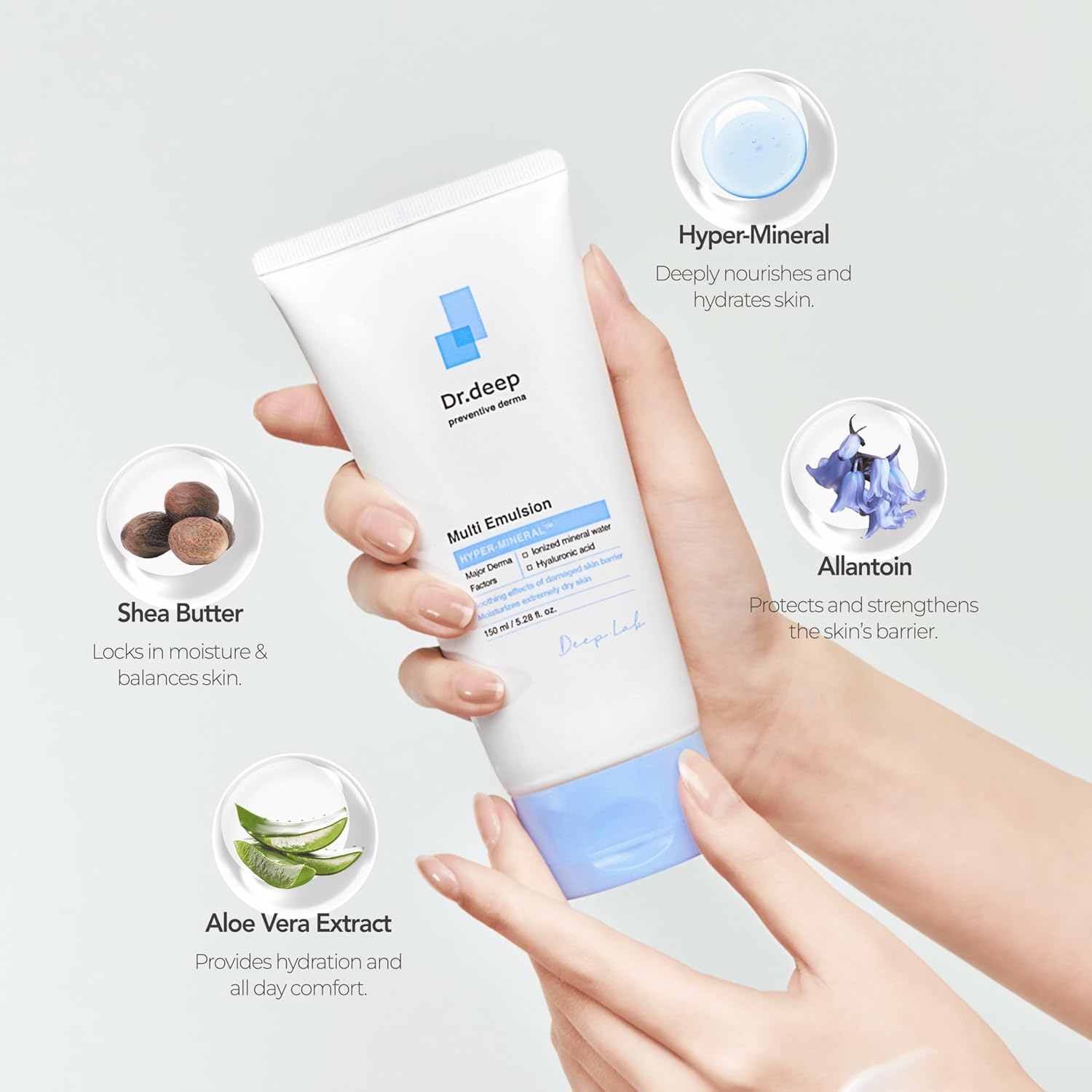 Dr.Deep Multi Emulsion - Lightweight Moisturizer for Sensitive, Dry & Itchy Skin, Hydrating Emulsion with Shea Butter & Allantoin for Skin-Barrier Repair, 5.07 fl. oz - Image 6