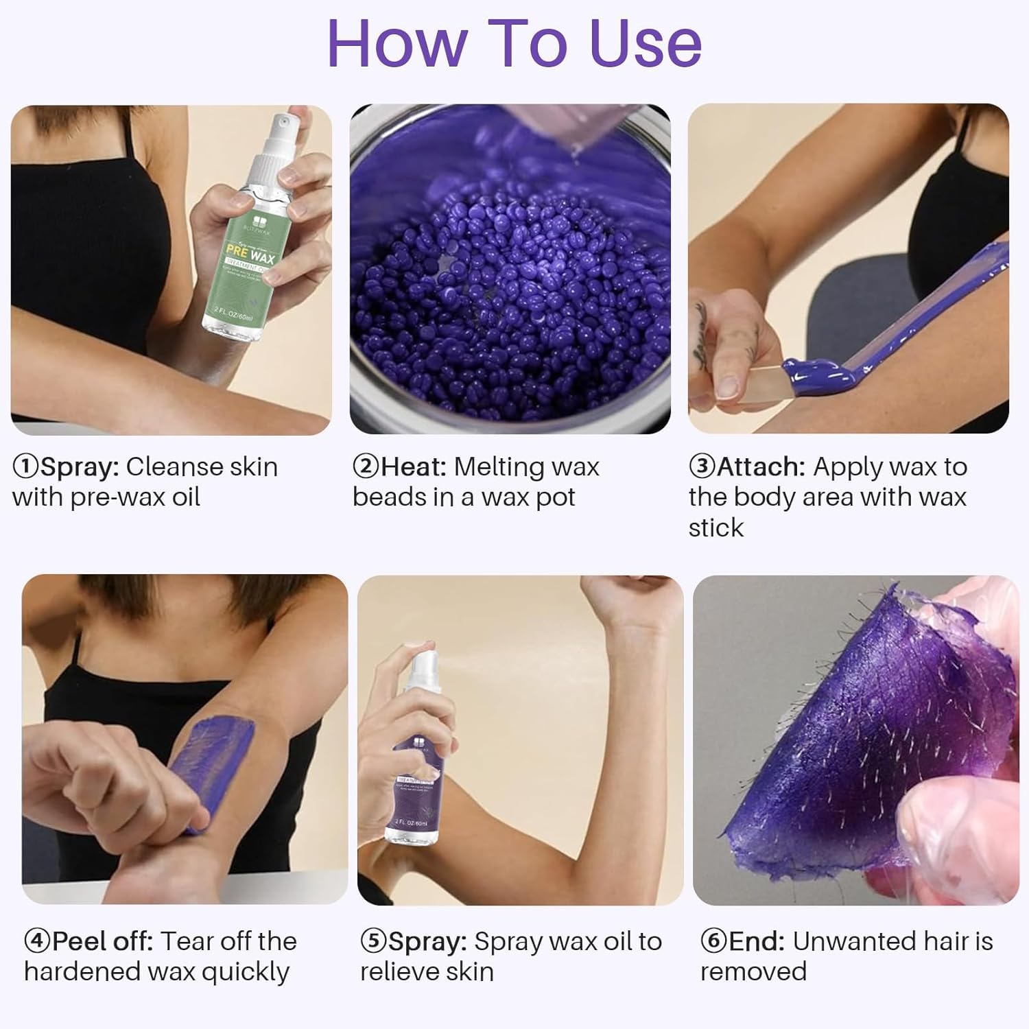 BLITZWAX Brazilian and Bikini Waxing Kit for Women, Hard Wax Warmer for Face, Legs and Body, At Home Hair Removal Kit, Beginner Friendly, Digital Fast Heating, 51 Wax Items - Image 8