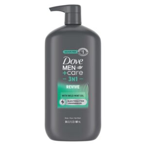 Dove Men+Care Body and Face Wash Invigorating Revive 3N1 with Tea Tree Oil, with 24-Hour Nourishing Micromoisture Technology, 30 oz