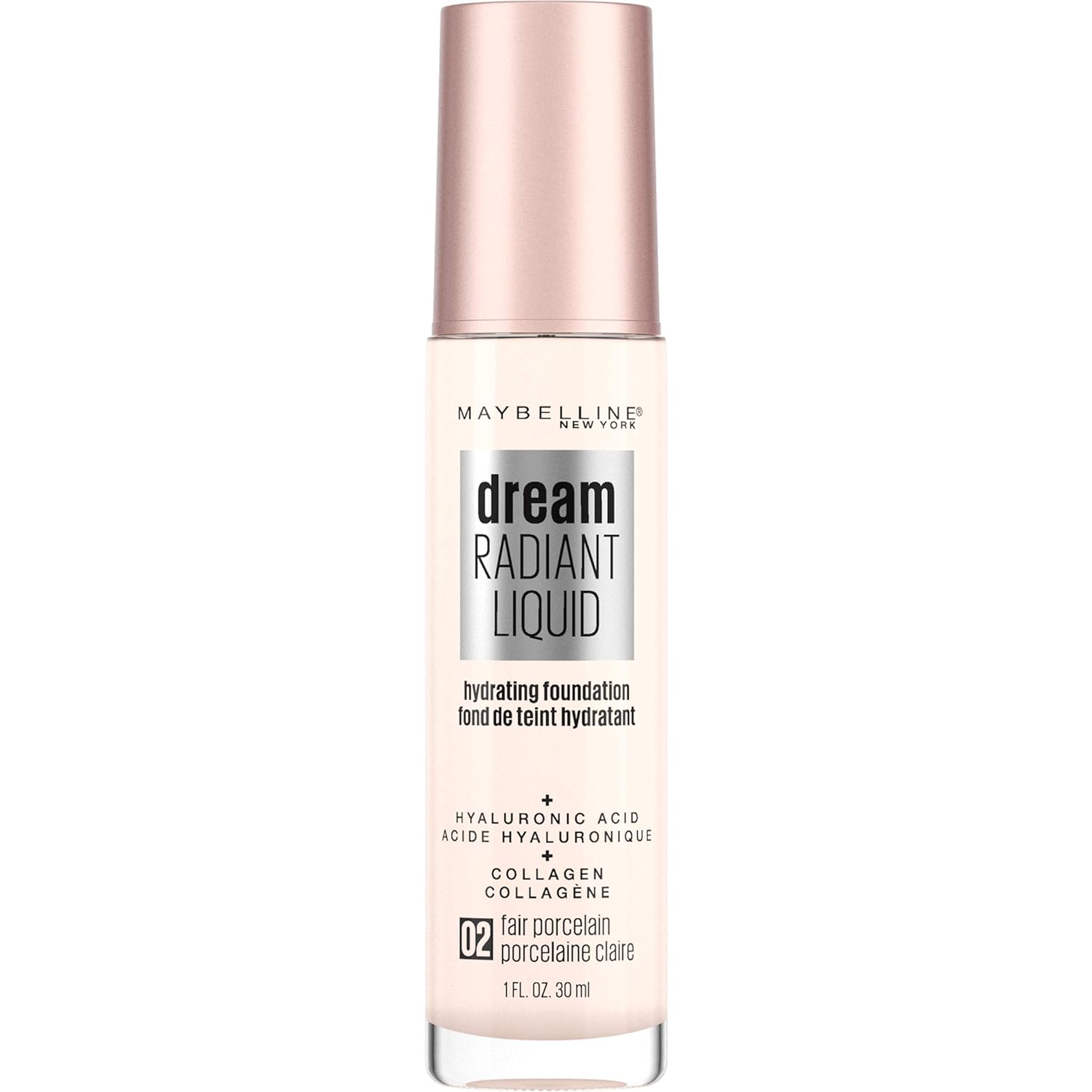 Maybelline Dream Radiant Liquid Medium Coverage Hydrating Makeup, Lightweight Liquid Foundation, Fair Porcelain, 1 Count - Image 2