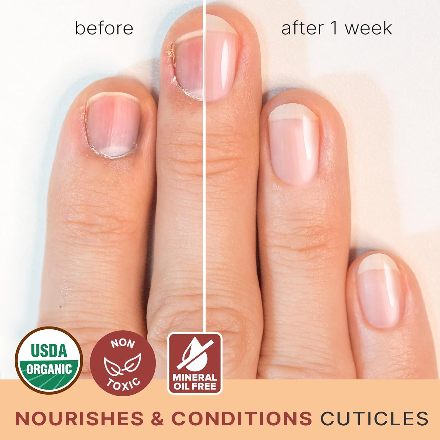 Organic Nail and Cuticle Oil - USA Made Nail Oil for Growth & Strength with Jojoba and Vitamin E, Repair for Damaged Nails & Cuticle Softener made with Natural Ingredients, Nails Care Products - Image 2